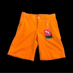Puma kids golf Bright Orange Flat Front Shorts